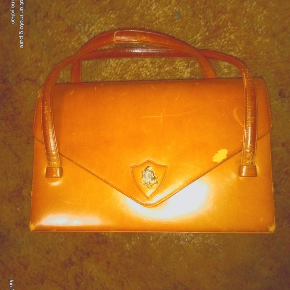 Tan Leather Vintage Nettie Rosenstein Shoulder Bag